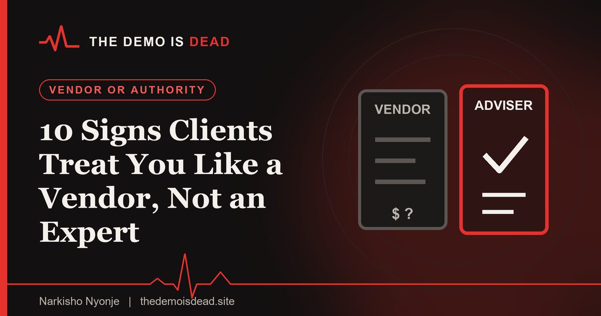 Featured image for the guide: 10 Signs Clients Treat You Like a Vendor, Not an Expert