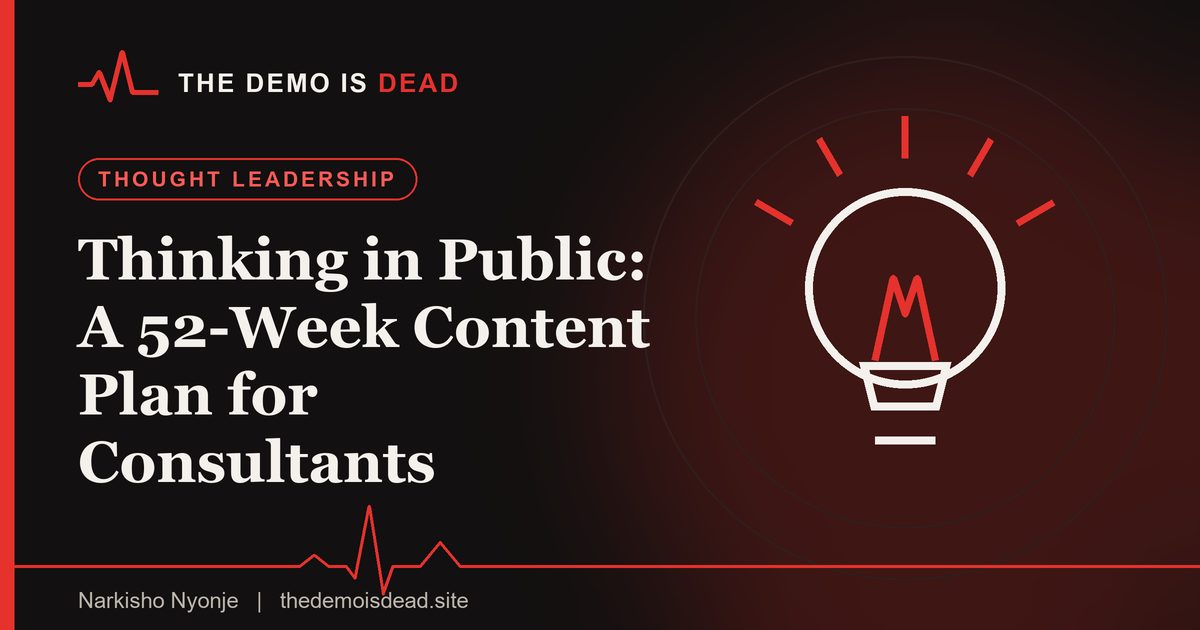 Featured image for the guide: Thinking in Public: A 52-Week Content Plan for Consultants